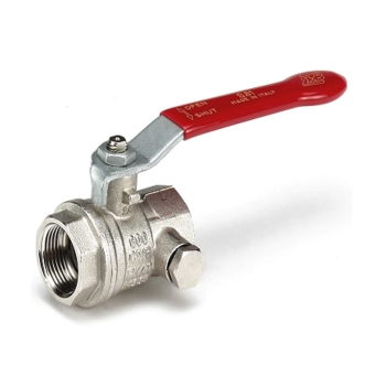 RU278106000 Raminex Kogelkraan + Aft. Vernikkeld 1.1/2"" (2x bi.dr.) (messing, roo