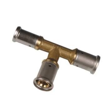81028820007 Henco T-stuk Verloop 26x20x20 (messing, 3x pers)