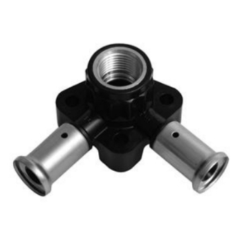 81028810212 Henco Doorstr. Muurplaat Haaks 16x1/2x16 (inox, pers x bi.dr. H=40)