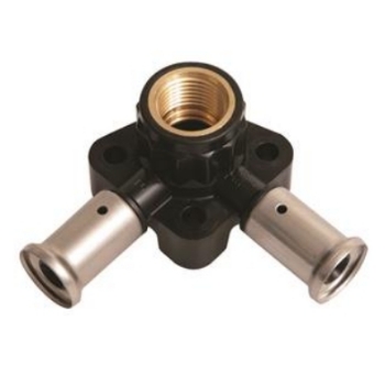 81028810211 Henco Doorstr. Muurplaat Haaks 16x1/2x16 (PVDF, pers x bi.dr. H=40)