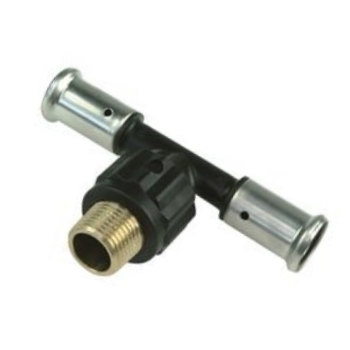 81028810087 Henco T-stuk Buitendraad 16x1/2x16 (PVDF, pers x bu.dr.)