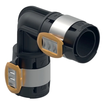 62007700100 Geberit FlowFit 90gr Bocht  75mm (PPSU, 2x pers)